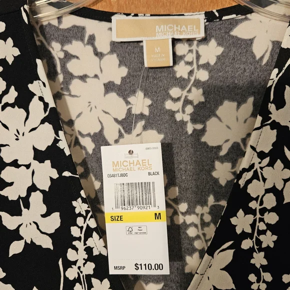 MICHAEL Michael Kors Black & White Floral Wrap Dress*Retails$110 - Picture 9 of 15